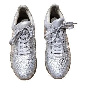 Steve Madden Sneakers Crystal Rhinestones Men's Sz 11‎ Lace Up Corona Carissa